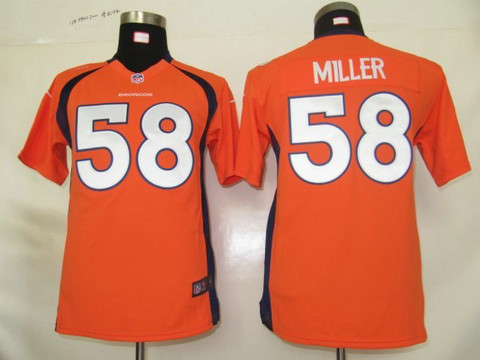 Youth Nike NFL Denver Broncos 58 Miller Orange Game Jerseys
